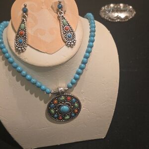 Brighton Turquoise and Silver Earrings